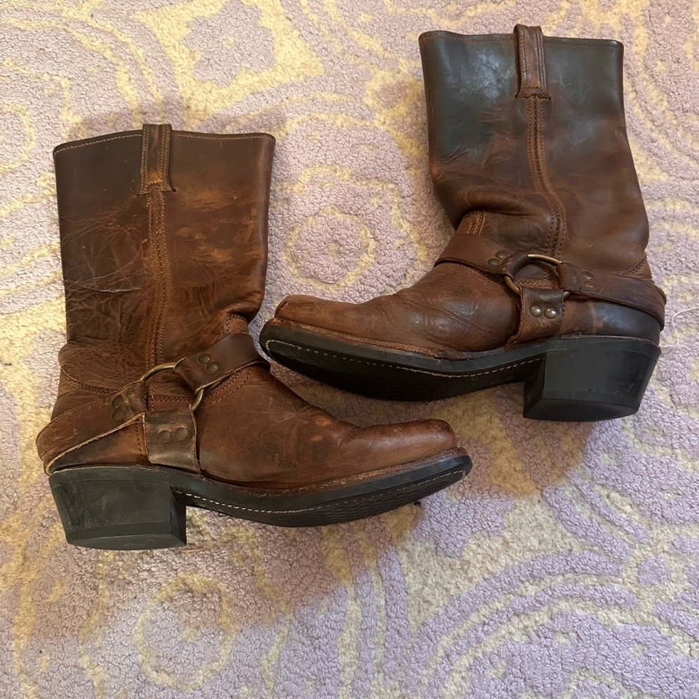 Frye brown harness boots